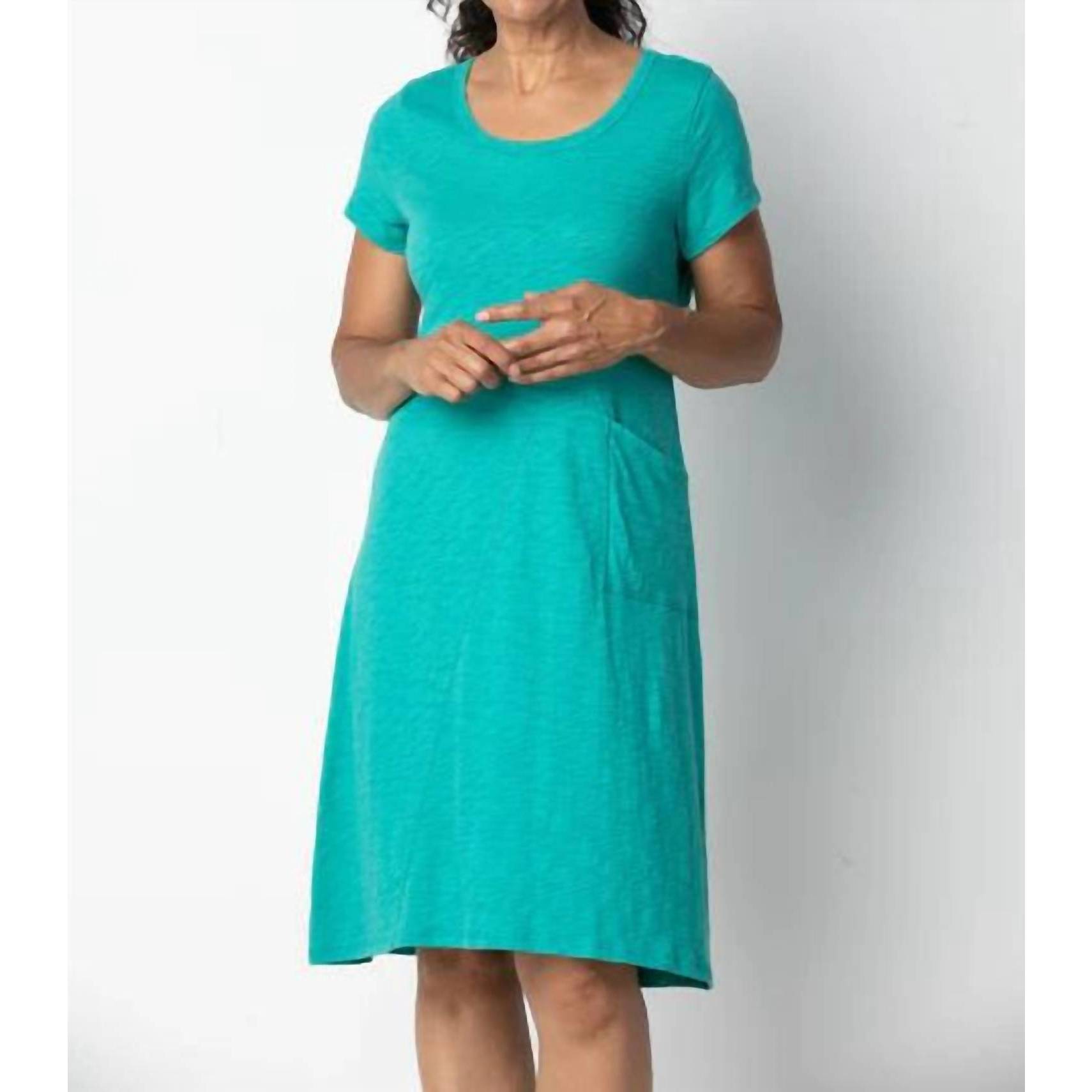 New Habitat Cap Sleeve Pocket Dress In Green